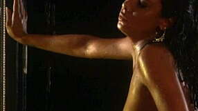 Asian milf in heels licks lesbian pussy before strapon fuck in the rain