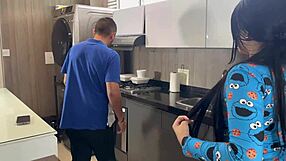 Mia Montiel Seduces Plumber in Pajamas for Rough Missionary Pussy Pounding