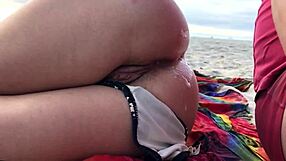 A stranger rams huge cock deep in my big ass publicly on beach creampie everyone watches