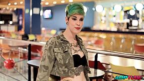 french blonde hunts cocks at bowling alley for juicy blowjobs doggystyle creampies