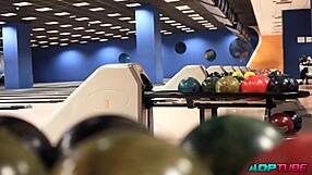 french blonde hunts cocks at bowling alley for juicy blowjobs doggystyle creampies