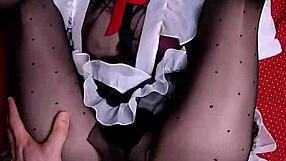 neon haired doll in glasses learns anal creampie lesson from eager friend