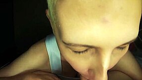 Short-Haired Blonde Sucks Cock Whorishly