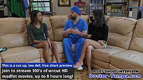 doctor tampa makes ebony cheerleader solana spread pussy during humiliating physical