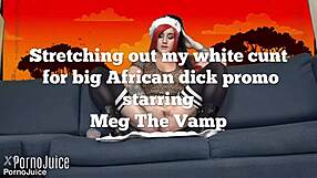Meg The Vamp Stretches White Cunt For Massive African Cock Trailer