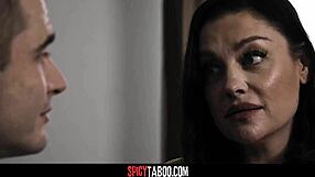 Horny milf mother-in-law begs stepson to impregnate her wet pussy now!