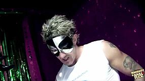 Extremely busty blonde stripper's perfect asshole pounded by hung group on stage