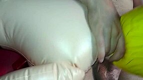 close up naughty doll mouth fuck with huge cock toy