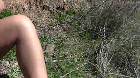 hairy milf cougar pisses from beaver on shocked beach voyeur