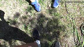 hairy milf cougar pisses from beaver on shocked beach voyeur