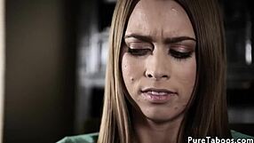 beautiful glam teen drilled hard in taboo milf threeway