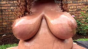 Watch this bbw oil up huge areolas rub boobs pinch nipples