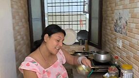 Desi girl deepthroats muscular friend's monster cock in homemade