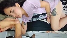 i sneak into my hot latina stepsister's room to fuck her tight pussy hard