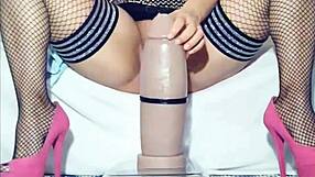i'm uh stretchin my huge pussy with this giant dildo toy...