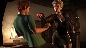 Freaky milf fingers and sucks young guy's cock in domination game