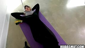 This muslim girl gets intense workout from her pervy coach pov
