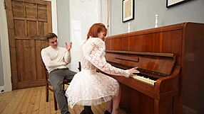 my sexy piano teacher ditches lessons to fuck my tight teen hole moaning loud