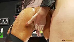 Two Smoking Chicks Lick Pussies In Steamy Bar Lesbian Romp!