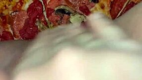 Saudi arabian snowwhite teen masturbates with pizza. Chocolate ice cream and cheese make her squirt kinky