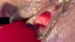 Close Up Intense Ebony Pussy Orgasm with Horny Wet Cunt Contractions