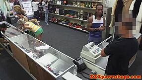 Girlfriend's Pussy Pounded Hard For Desperate Pawnshop Cash