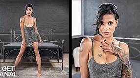 Sandra Soul Tiny Brunette Takes Huge Cock Anal Deepthroat Ride