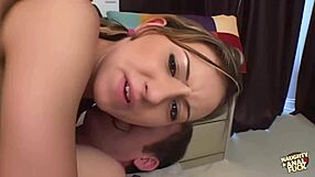 Skinny blonde tiffany begs for anal dp creampie in steamy threesome!