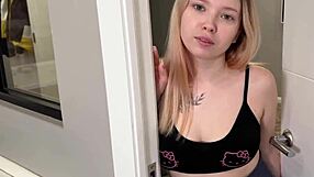 after workout the fit stepsis bounces on thick cock eagerly