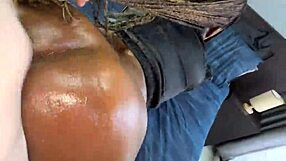 Cheating hubby DOGGSTYLE fucks black babe, accidental CREAMPIE