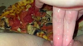 Saudi arabian snowwhite teen masturbates with pizza. Chocolate ice cream and cheese make her squirt kinky
