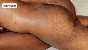 big booty ebony bent over, creaming on monster black cock from behind