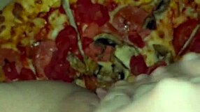 Saudi arabian snowwhite teen masturbates with pizza. Chocolate ice cream and cheese make her squirt kinky