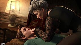 Freaky milf fingers and sucks young guy's cock in domination game