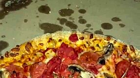 Saudi arabian snowwhite teen masturbates with pizza. Chocolate ice cream and cheese make her squirt kinky