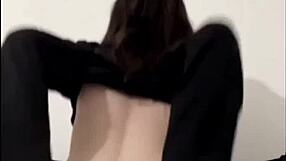 horny british coed squirts hard from solo toy play on webcam pov