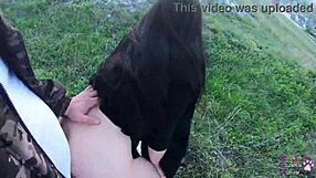 Pawg goth slut teen 18+ bent over fucked bareback outdoors by huge cock friend