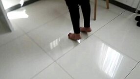 big cock fucks my thong on barefoot latina ass and tits