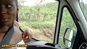 Ebony Girlfriend Deepthroats Boyfriend's Cock on Wild Safari Date
