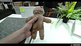 Slutty boss squirting humiliated voodoo dolled orgasming wet all over office