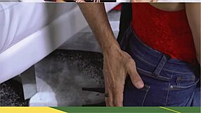 Familystrokes big ass milf stepmom tight pussy deepthroats rides stepson cock kitchen