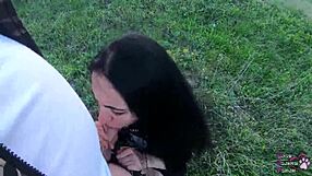 Pawg goth slut teen 18+ bent over fucked bareback outdoors by huge cock friend