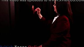 costumed student deepthroats gloryhole cock cum facial swallow