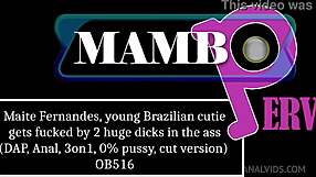 super cute brazilian takes on two huge cocks for first dp anal struggle