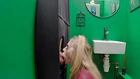 gloryhole teen 18+ swallows old man's cum