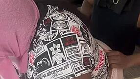 we sneak from halloween party to creampie this big tit ebony milf's fat ass