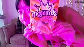 silly horny asian canadian slut bloopers during mukbang accident