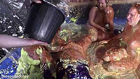 Cum Covered Cosplay Babe Messy Facial Handjob Huge Cock Teasing Foreplay