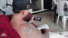 Step Son Jerks Huge Cock Caught by Horny Stepmom Rips Clothes Part 1