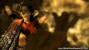exotic bollywood brunette dances stripping clothes teasing lover 🔥💃